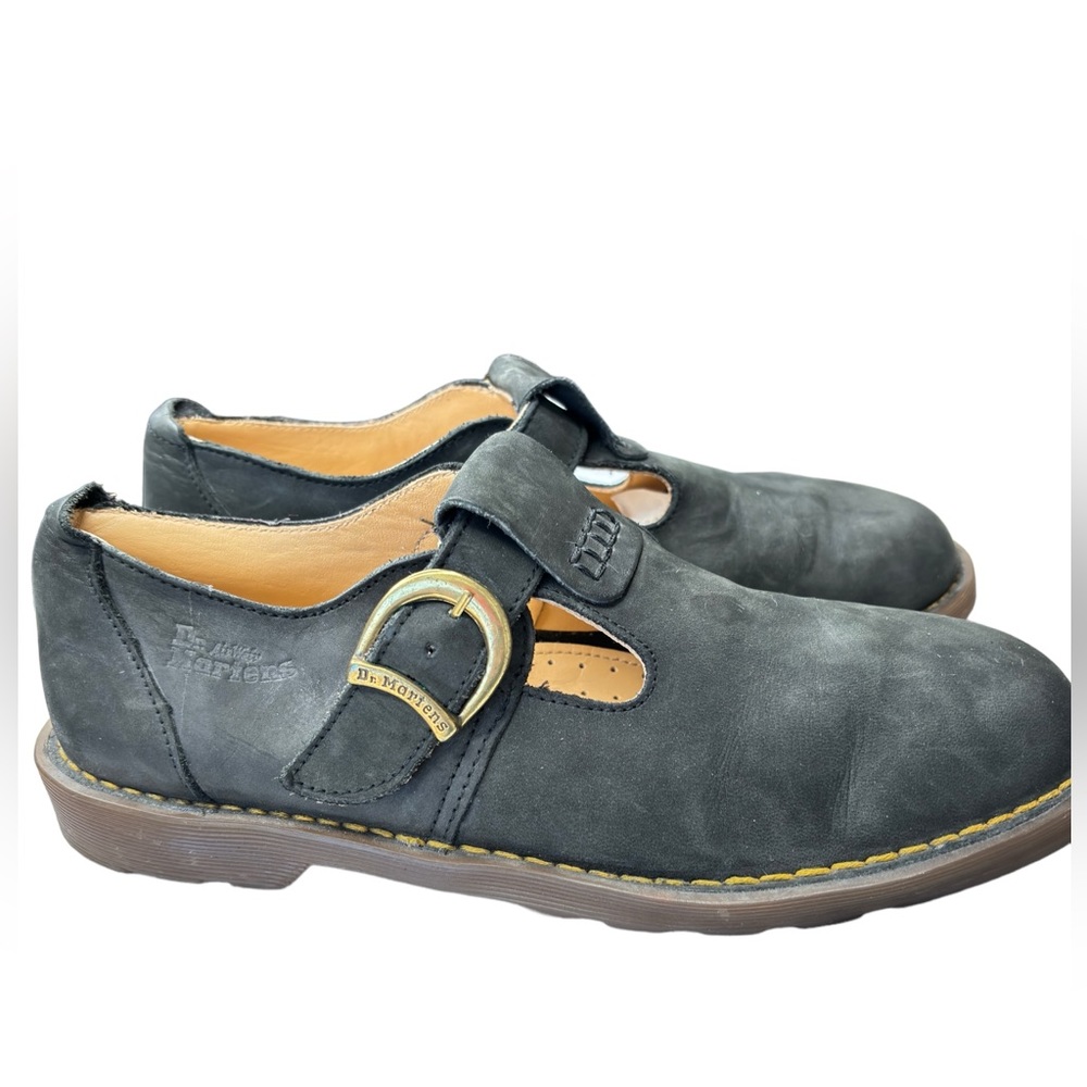 Dr Martens Women's Size 8 Rare Vintage Mary Jane T-Strap Black Suede Y2K 90's